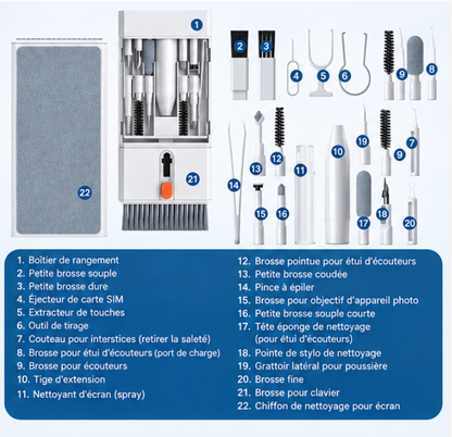 22 in 1 - kit nettoyage